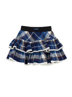 Gonna tartan con balze