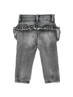 Jeans denim cargo con galette