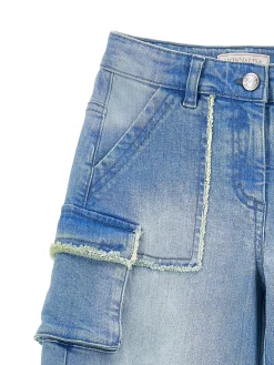 Jeans denim cargo sfrangiato
