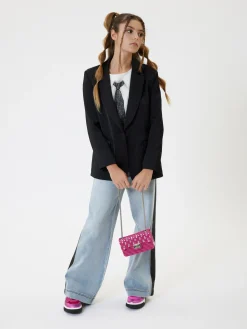 Jeans denim con bande laterali