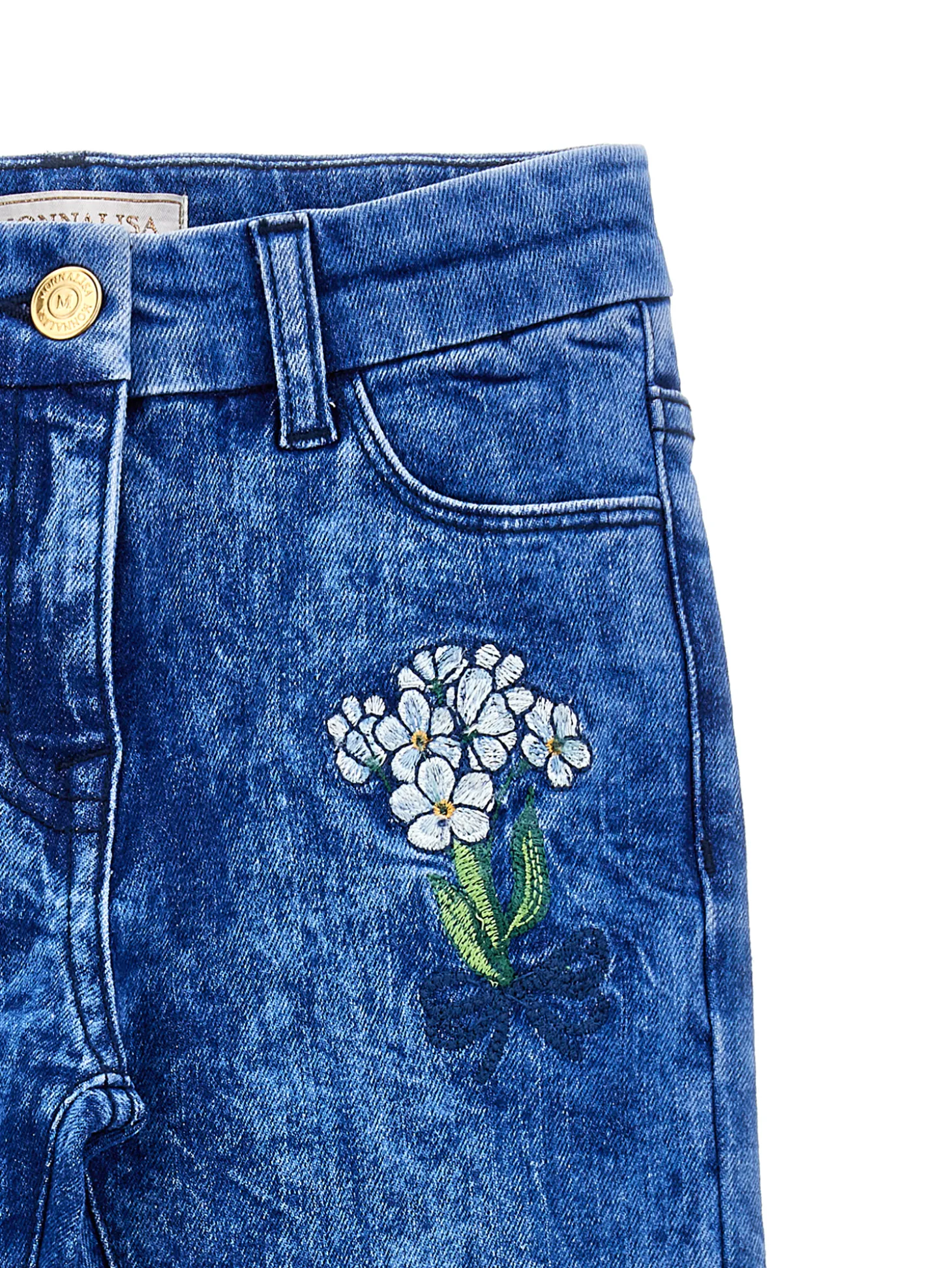 Jeans denim ricamati
