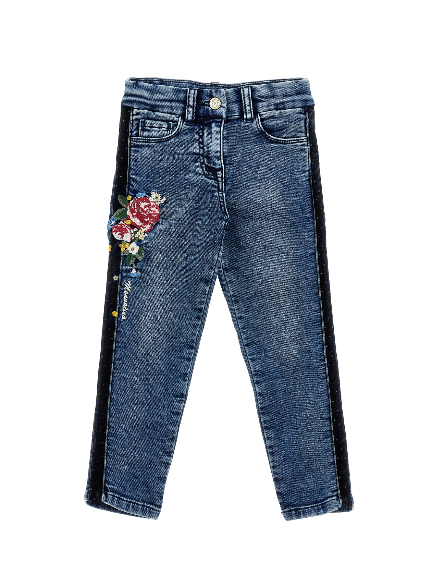 Jeans denim ricamati
