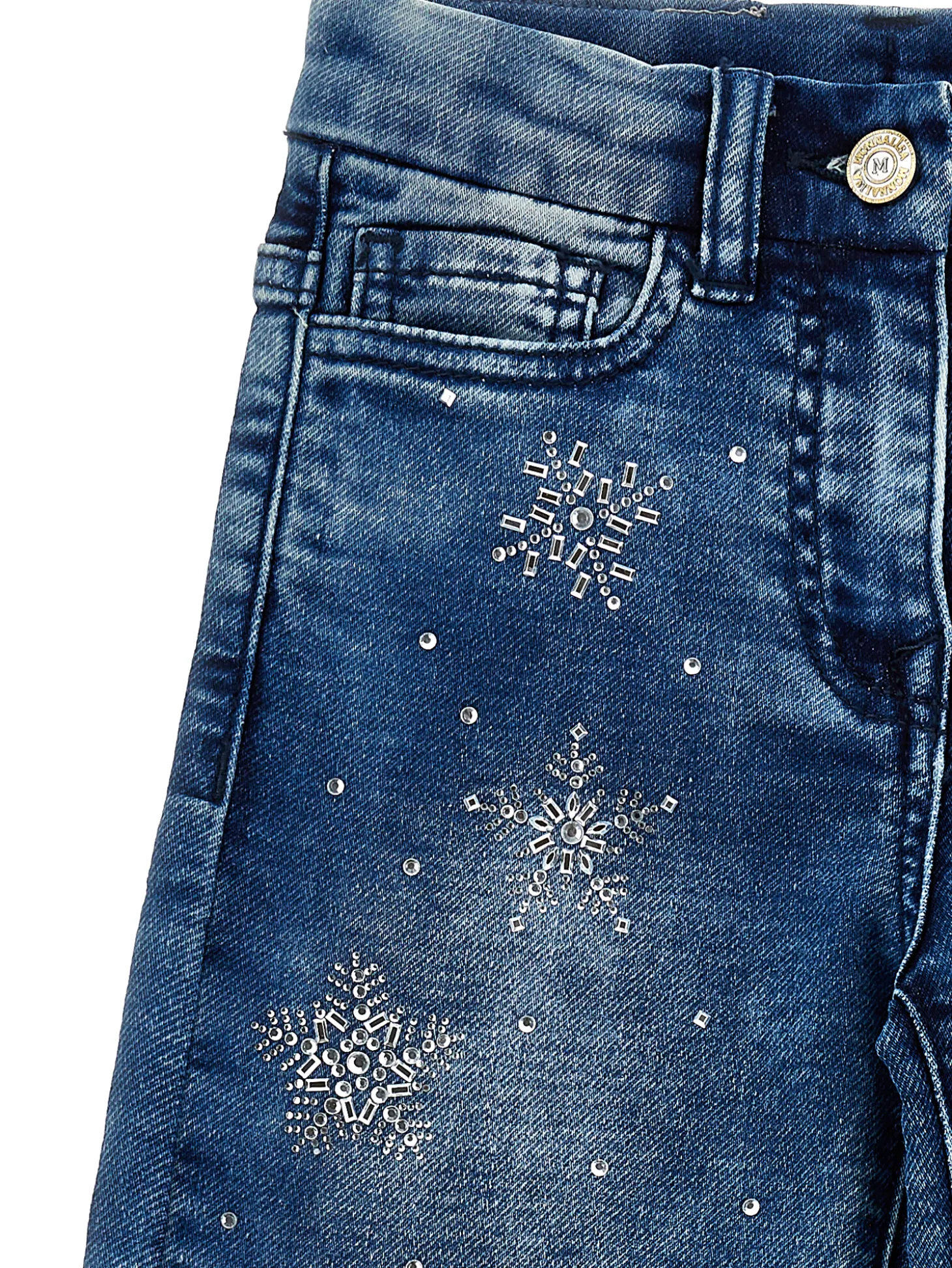 Jeans stretch con strass