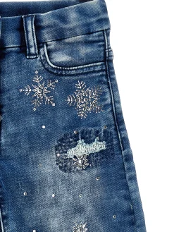 Jeans stretch con strass