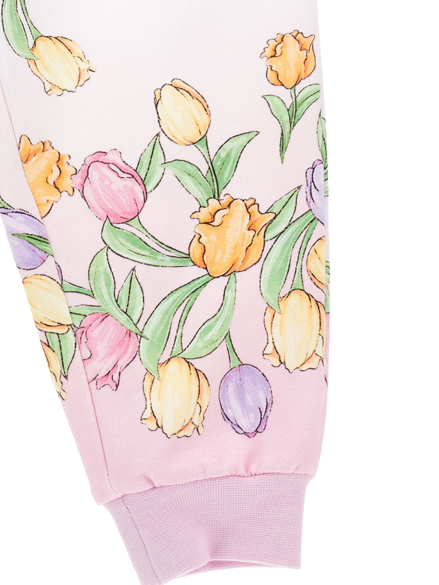Jogger cotone stampa tulipani