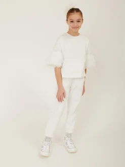 Jogger felpa e tulle