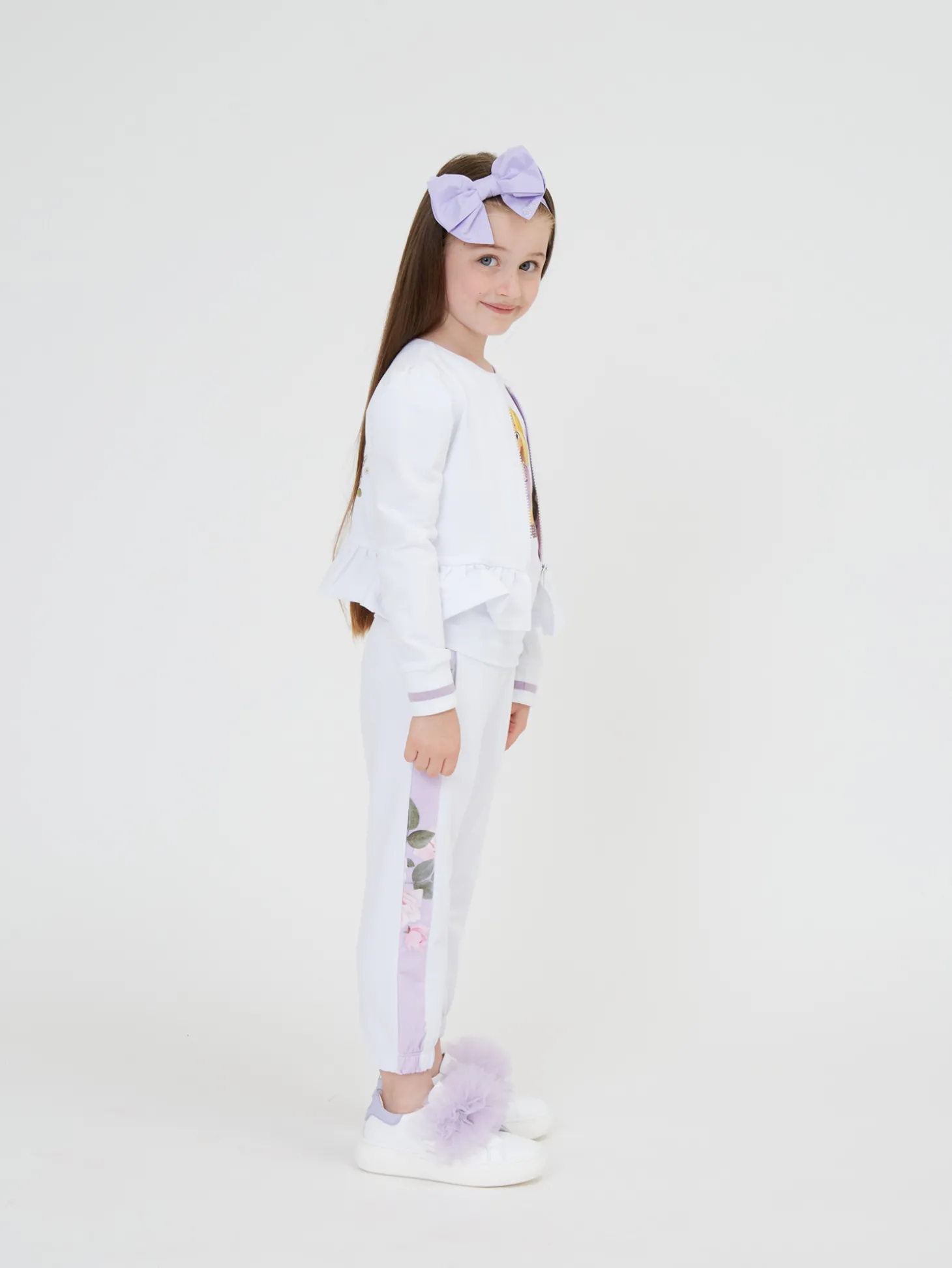 Jogger felpa fiorellini