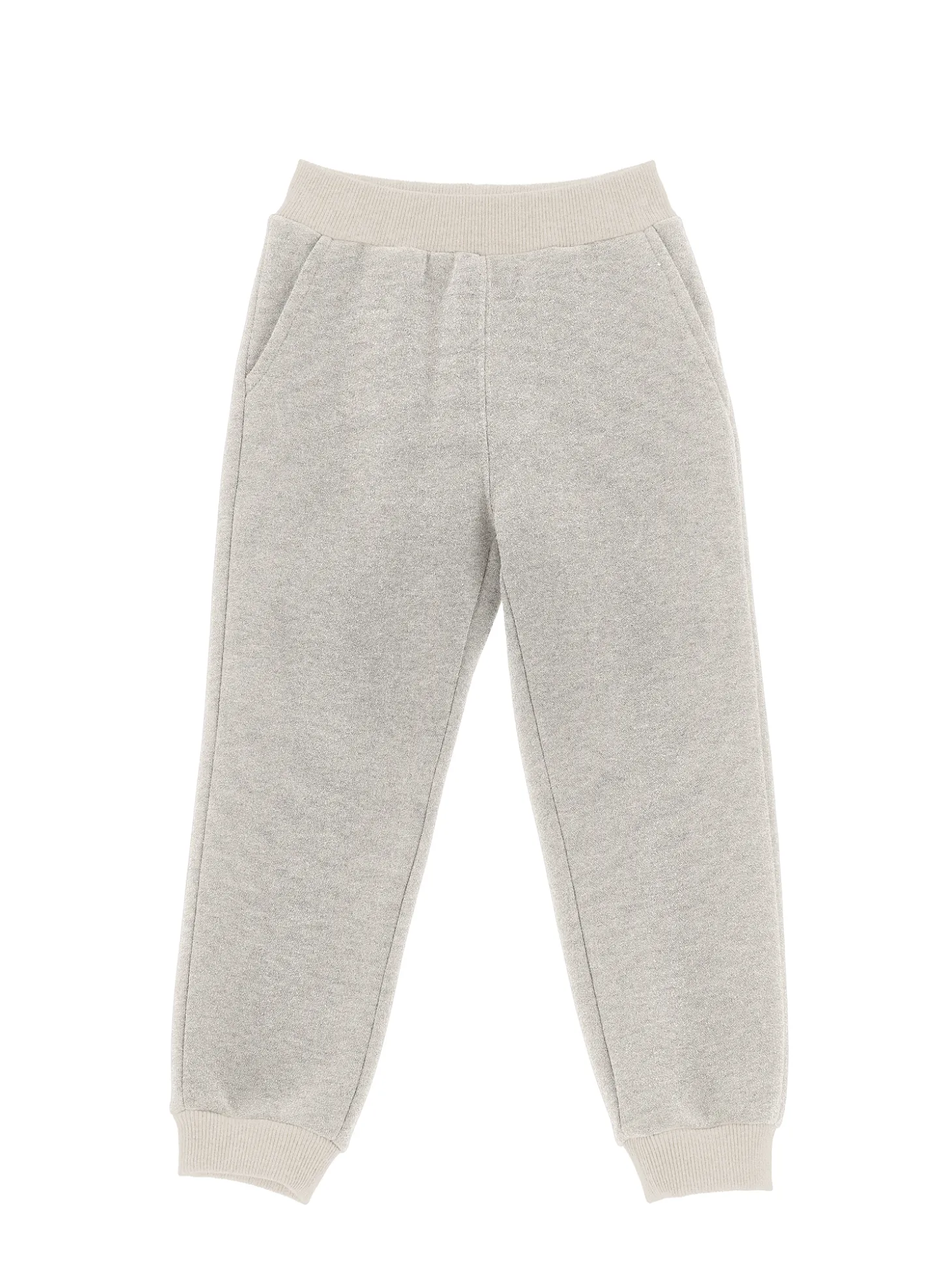Jogger felpa glitter con fiocco