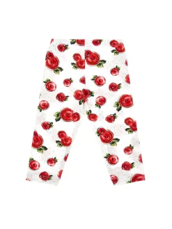 Leggings jersey pois e rose