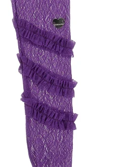 Leggings pizzo con rouches