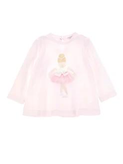Maxi t-shirt cotone stampa ballerina