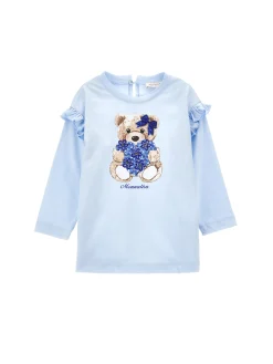 Maxi t-shirt orsetta e strass