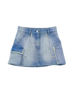 Minigonna denim cargo