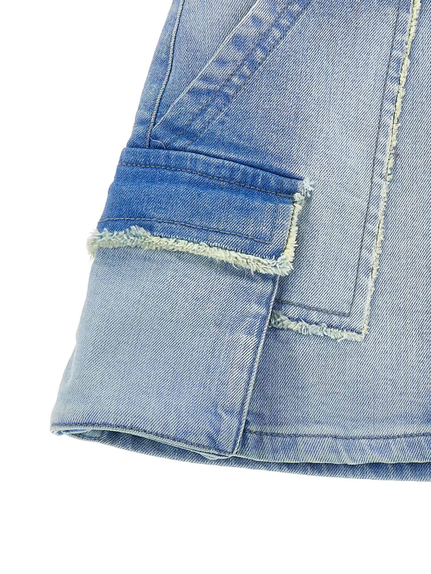 Minigonna denim cargo