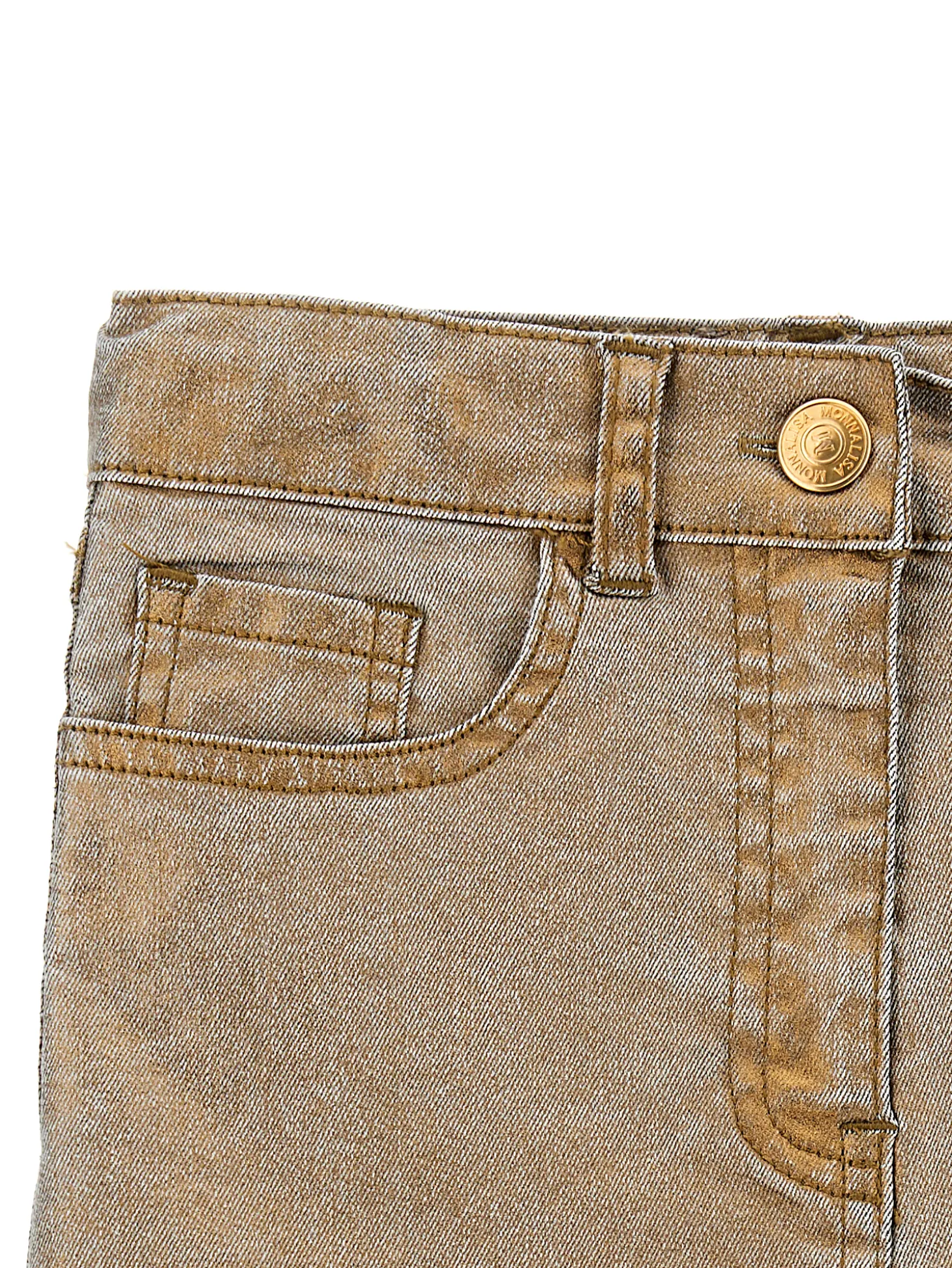 Minigonna denim laminato