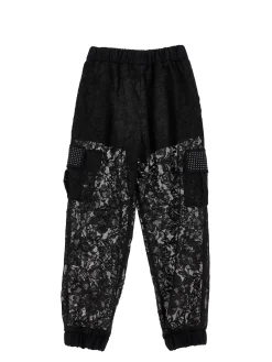 Pantaloni cargo pizzo rebrod&eacute;