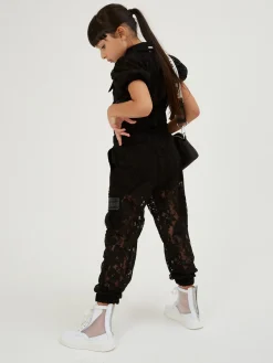Pantaloni cargo pizzo rebrod&eacute;