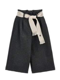 Pantaloni cropped pois glitter