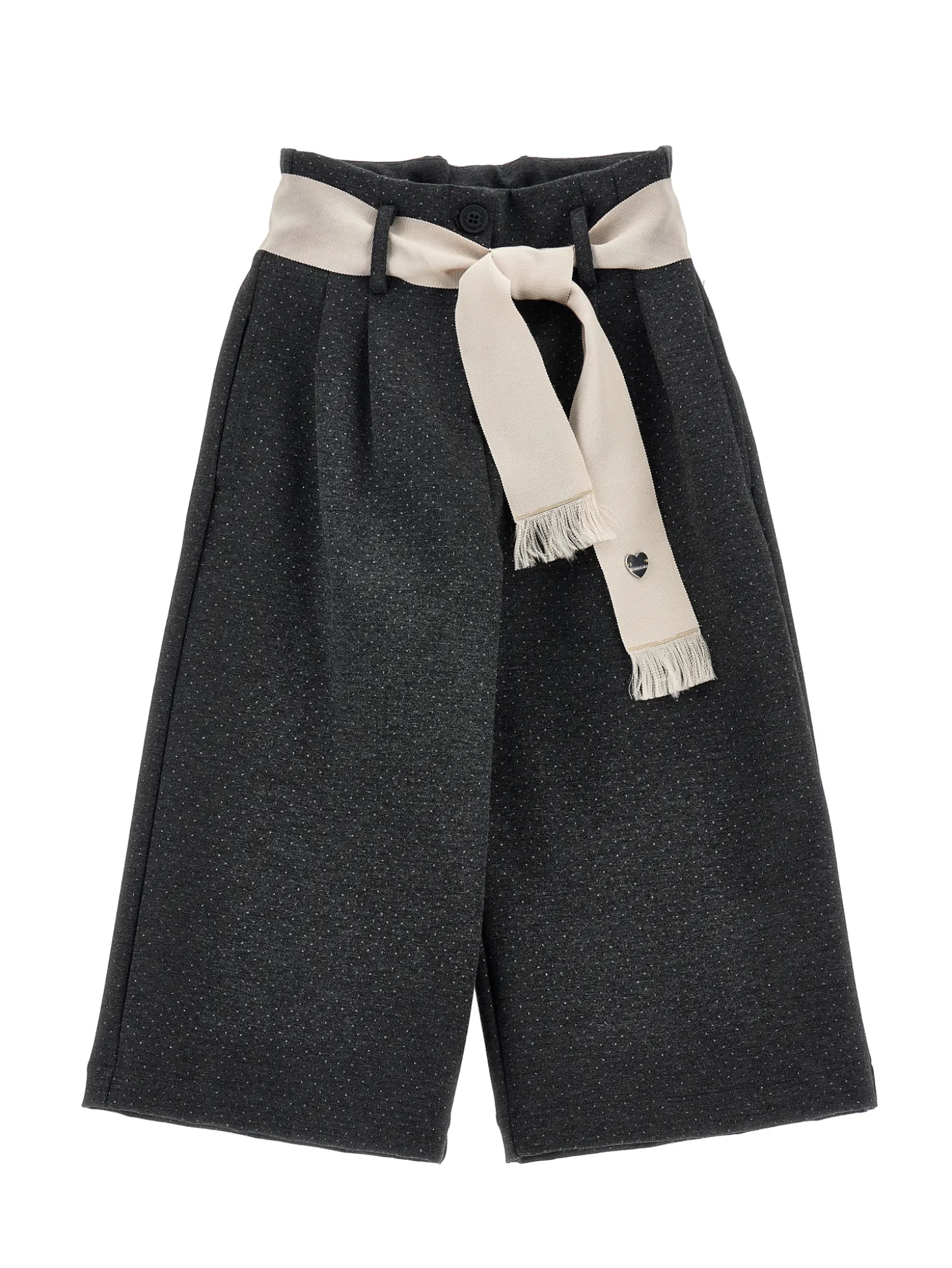 Pantaloni cropped pois glitter