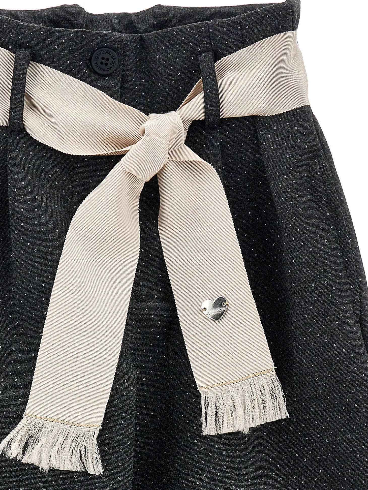 Pantaloni cropped pois glitter