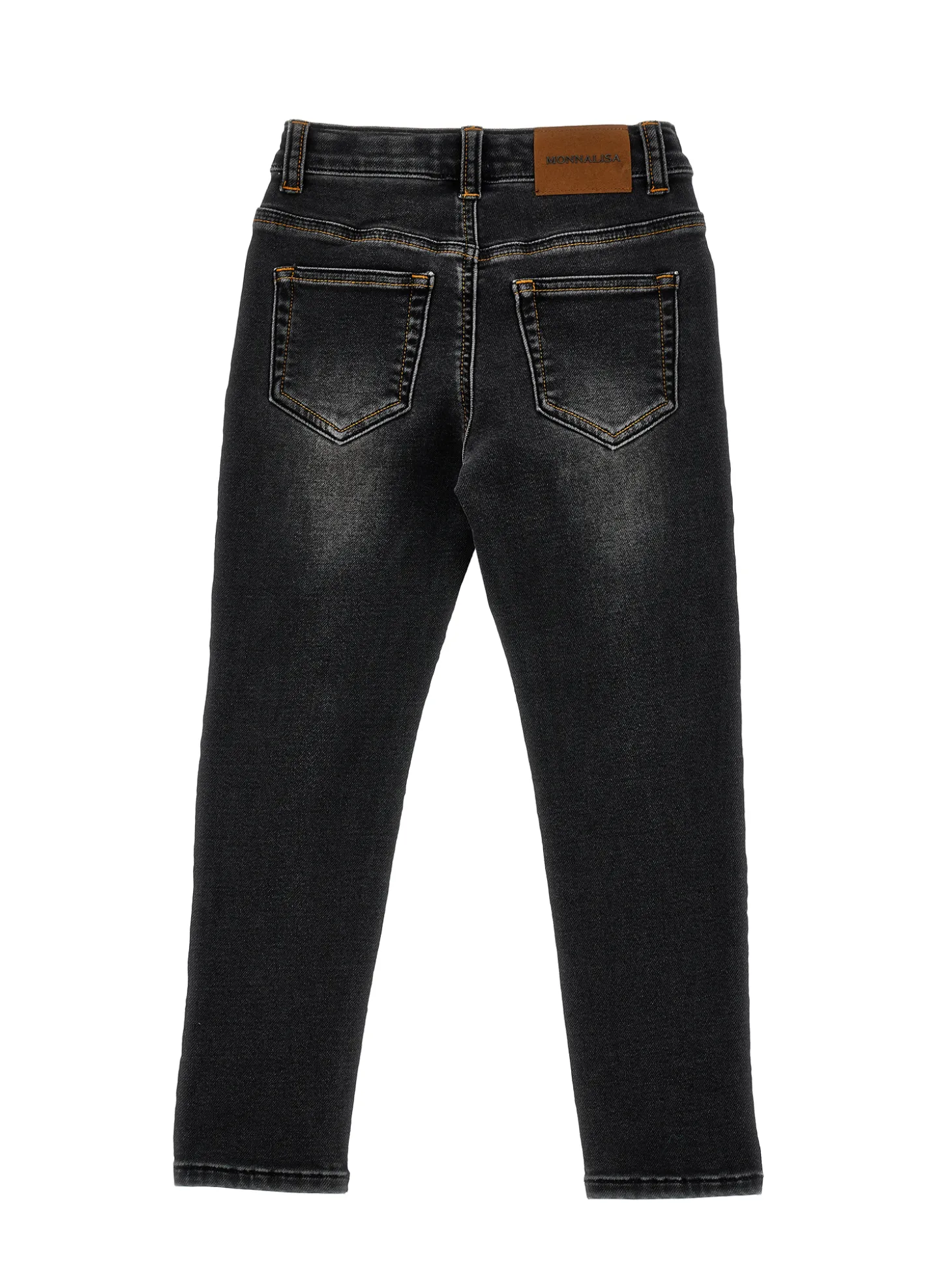 Pantaloni denim con effetto usura
