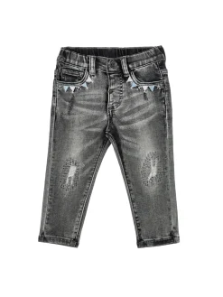 Pantaloni denim con ricami