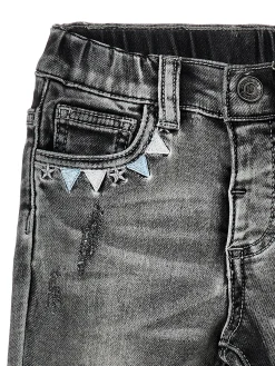 Pantaloni  denim  con ricami