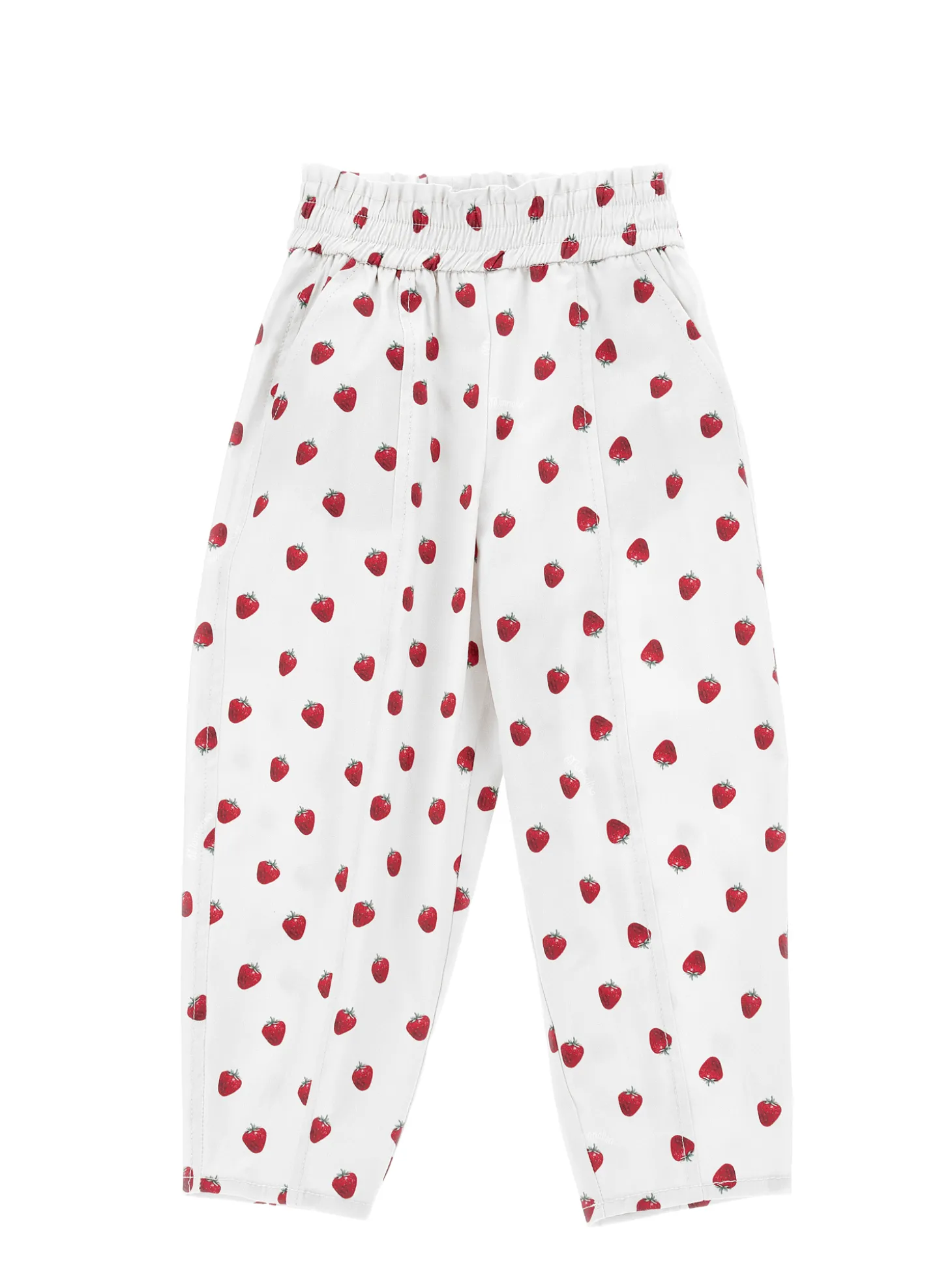 Pantaloni gabardine stampa fragole