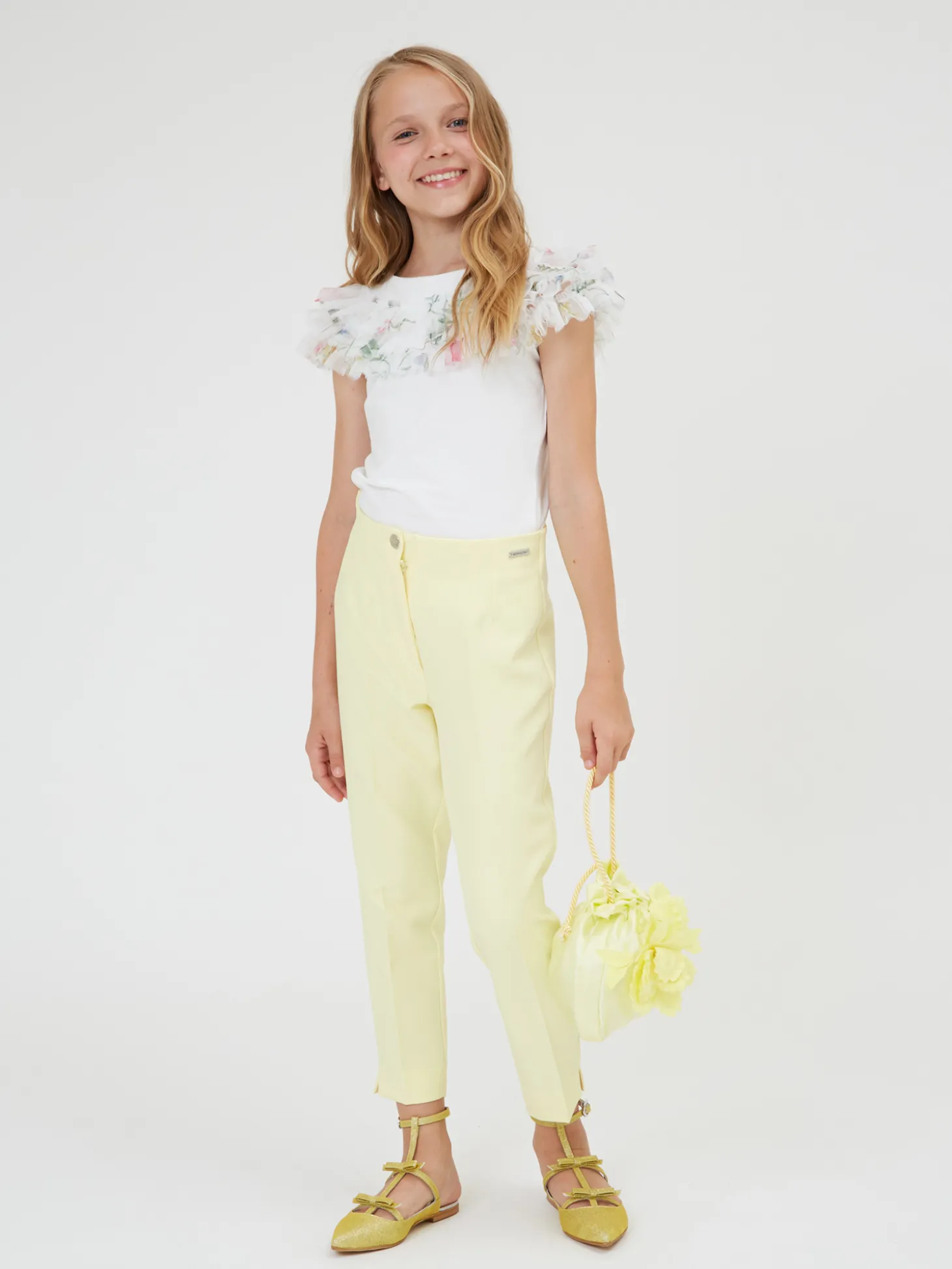 Pantaloni regular in crepe