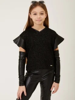 Pantaloni tessuto spalmato con spacchi