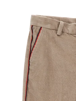 Pantaloni velluto bicolor