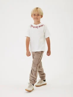 Pantaloni velluto bicolor