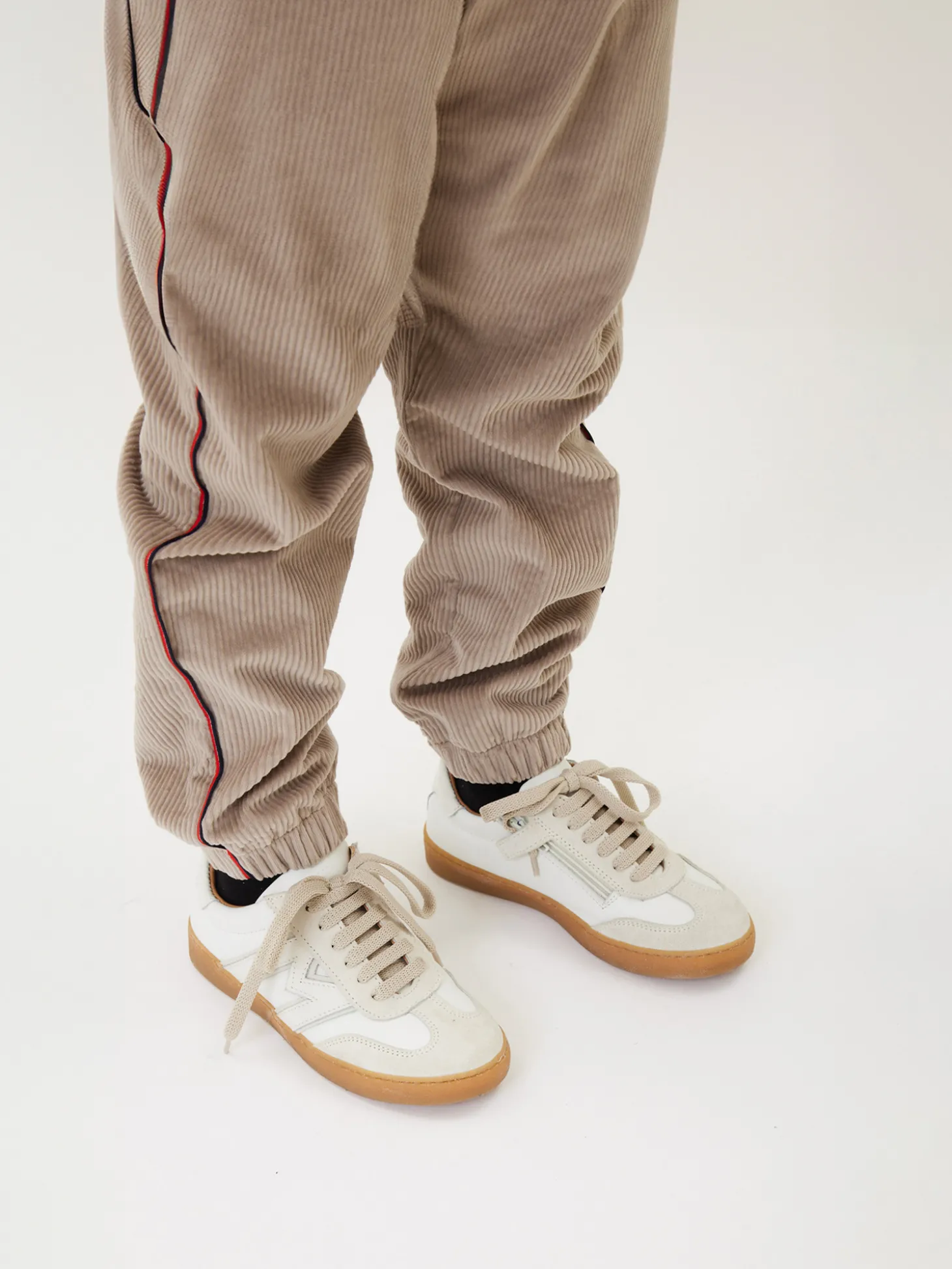 Pantaloni velluto bicolor