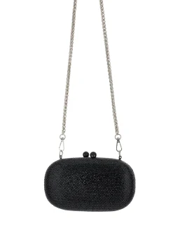 Pochette ovale strass