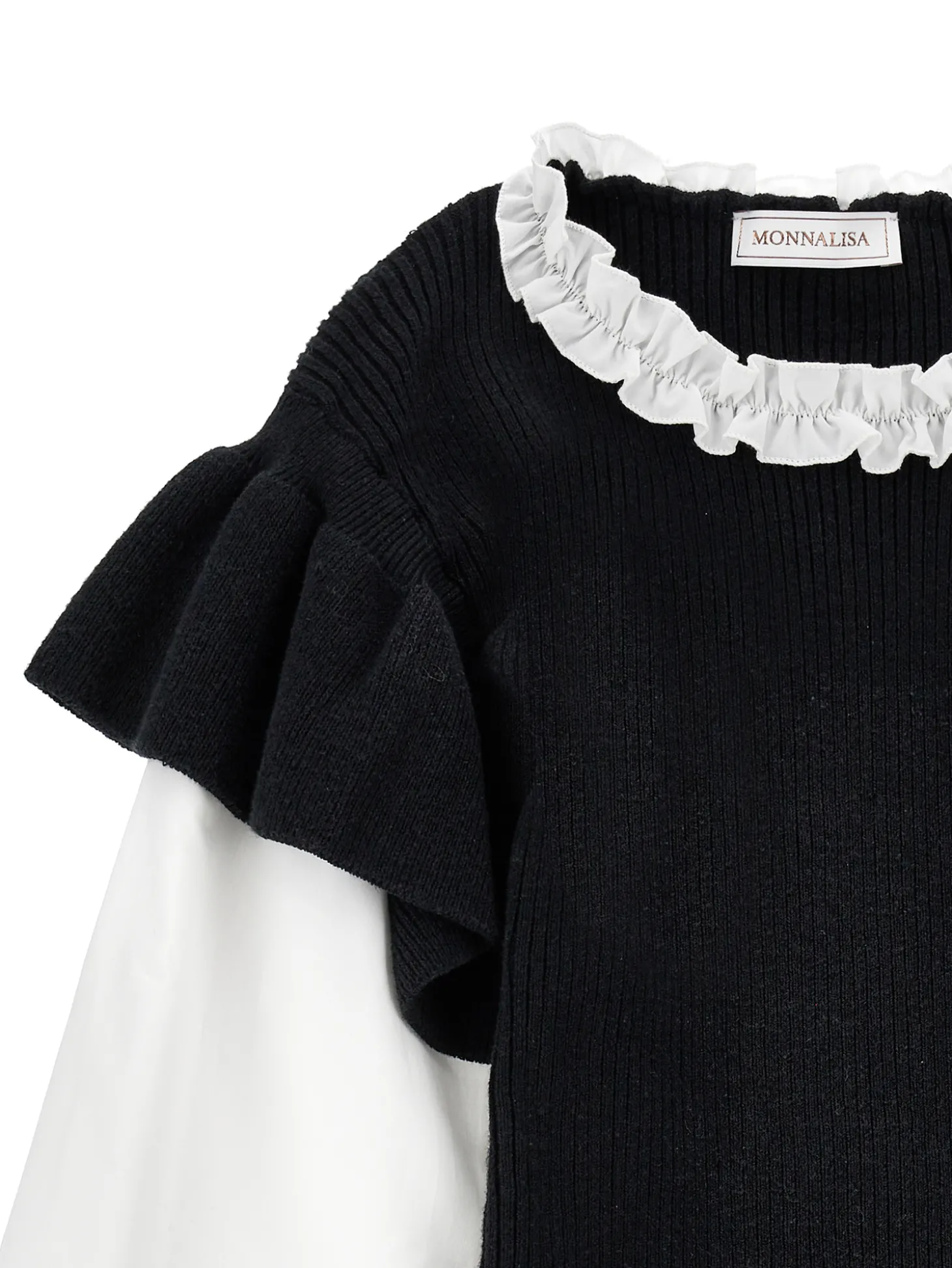 Pull con maniche popeline
