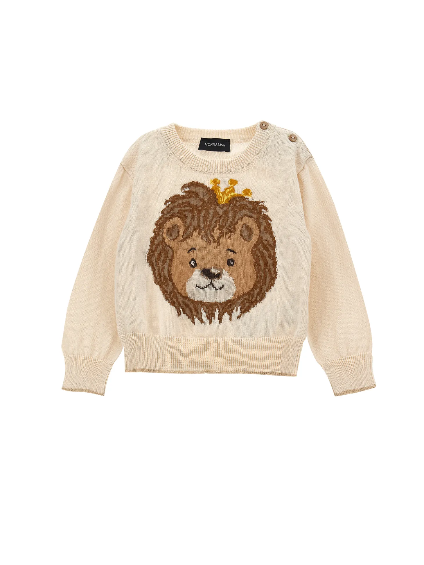 Pull cotone intarsio leone