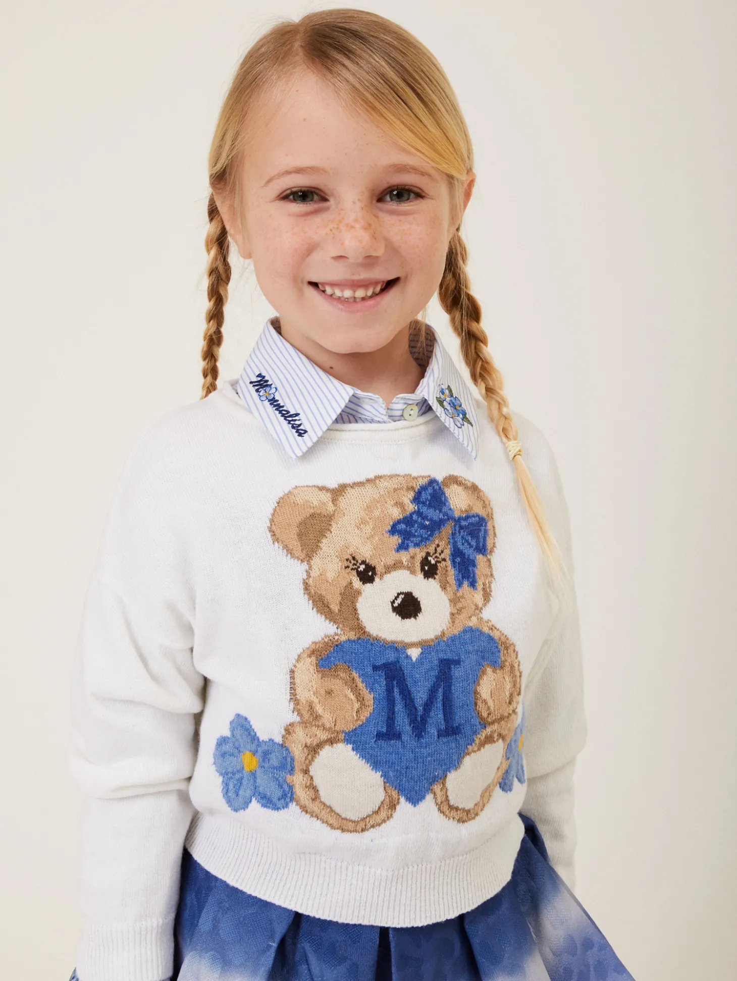 Pull jacquard con cachemire
