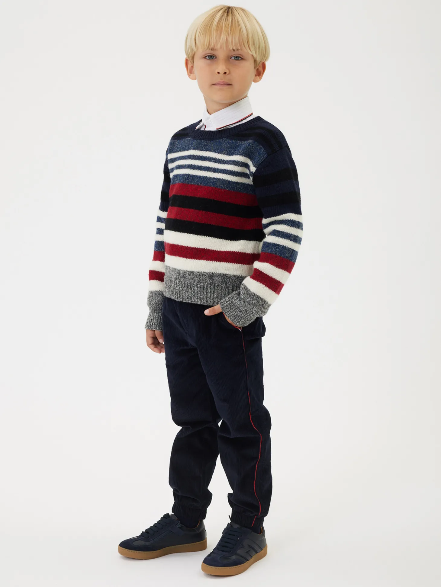 Pull misto lana righe