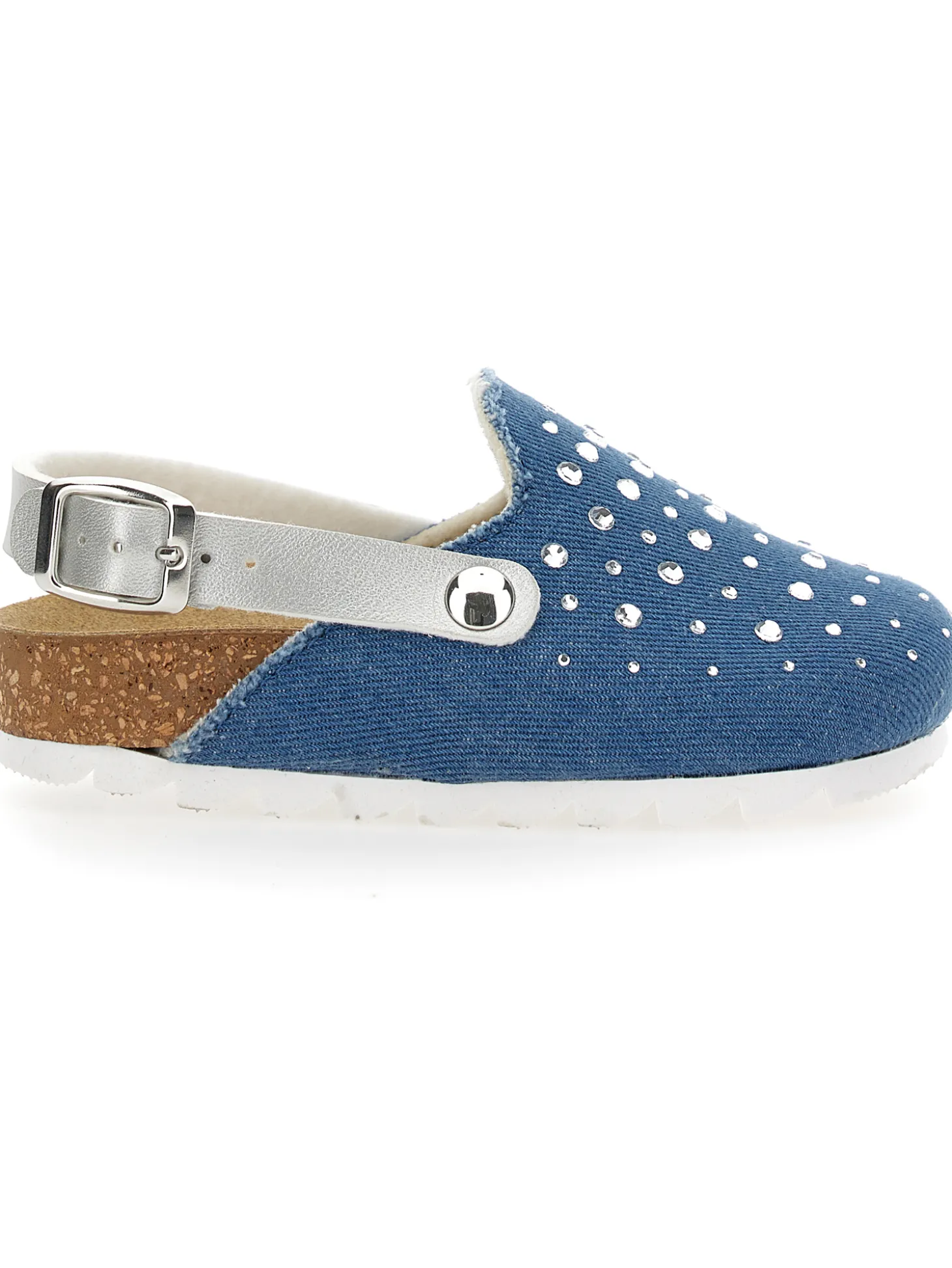 Sabot jeans con strass