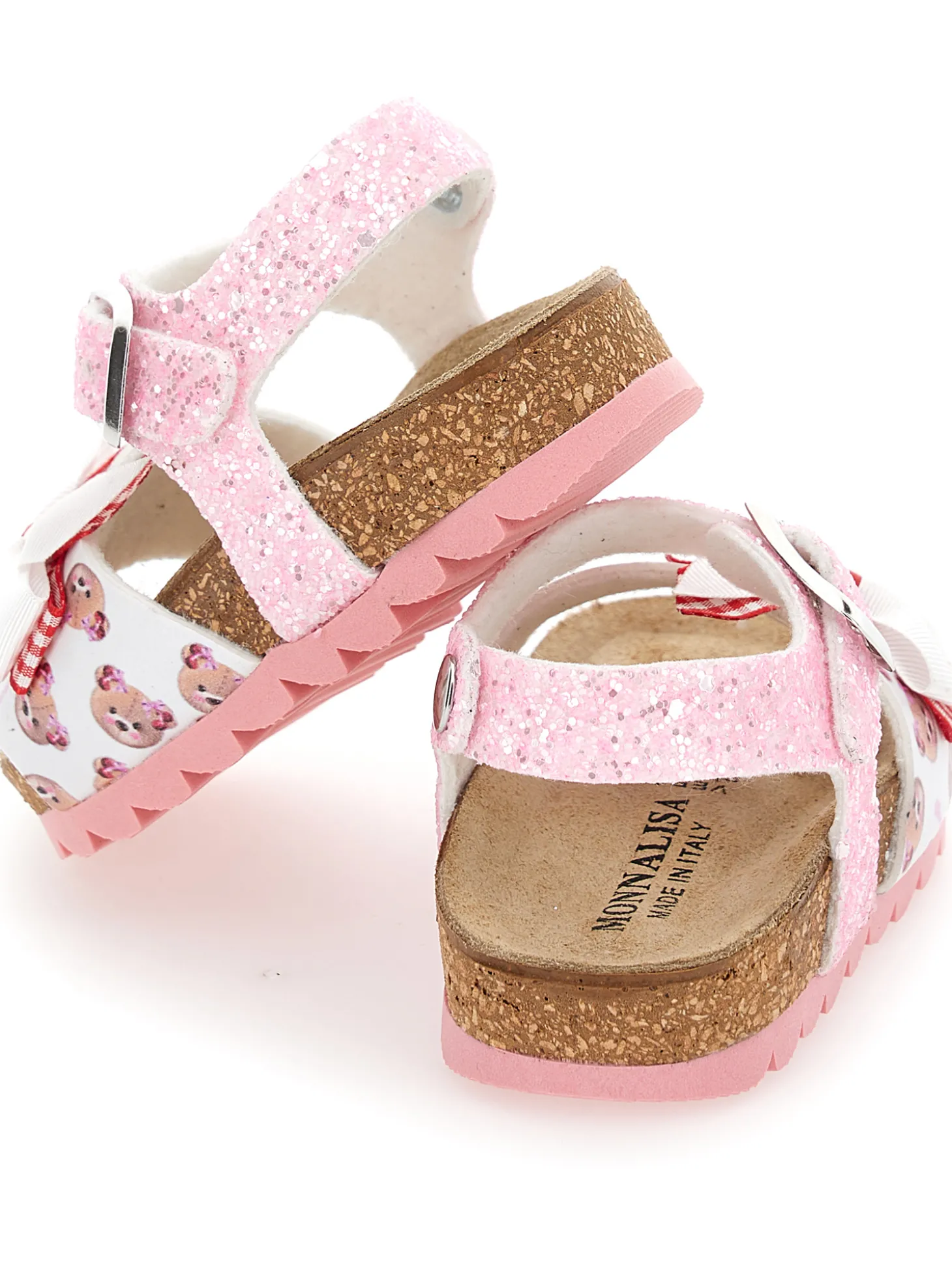 Sandaletti glitter con fiocchetti