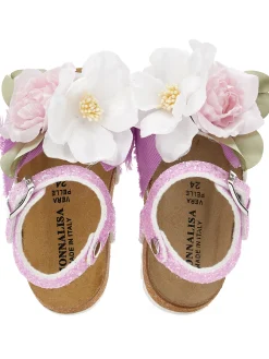 Sandaletti glitter maxi anemoni