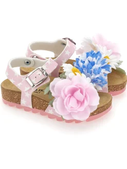 Sandali con fiori applicati