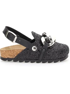 Sandali glitter con catena