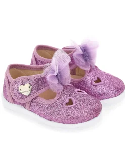 Sandali glitter con farfalla