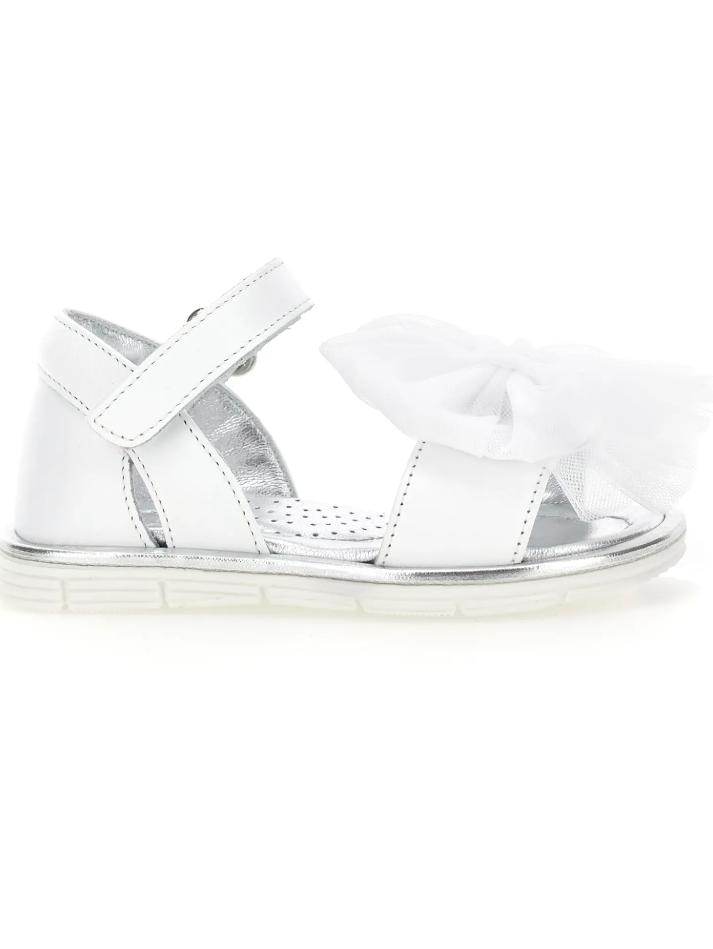 Sandali pelle con fiocchi tulle