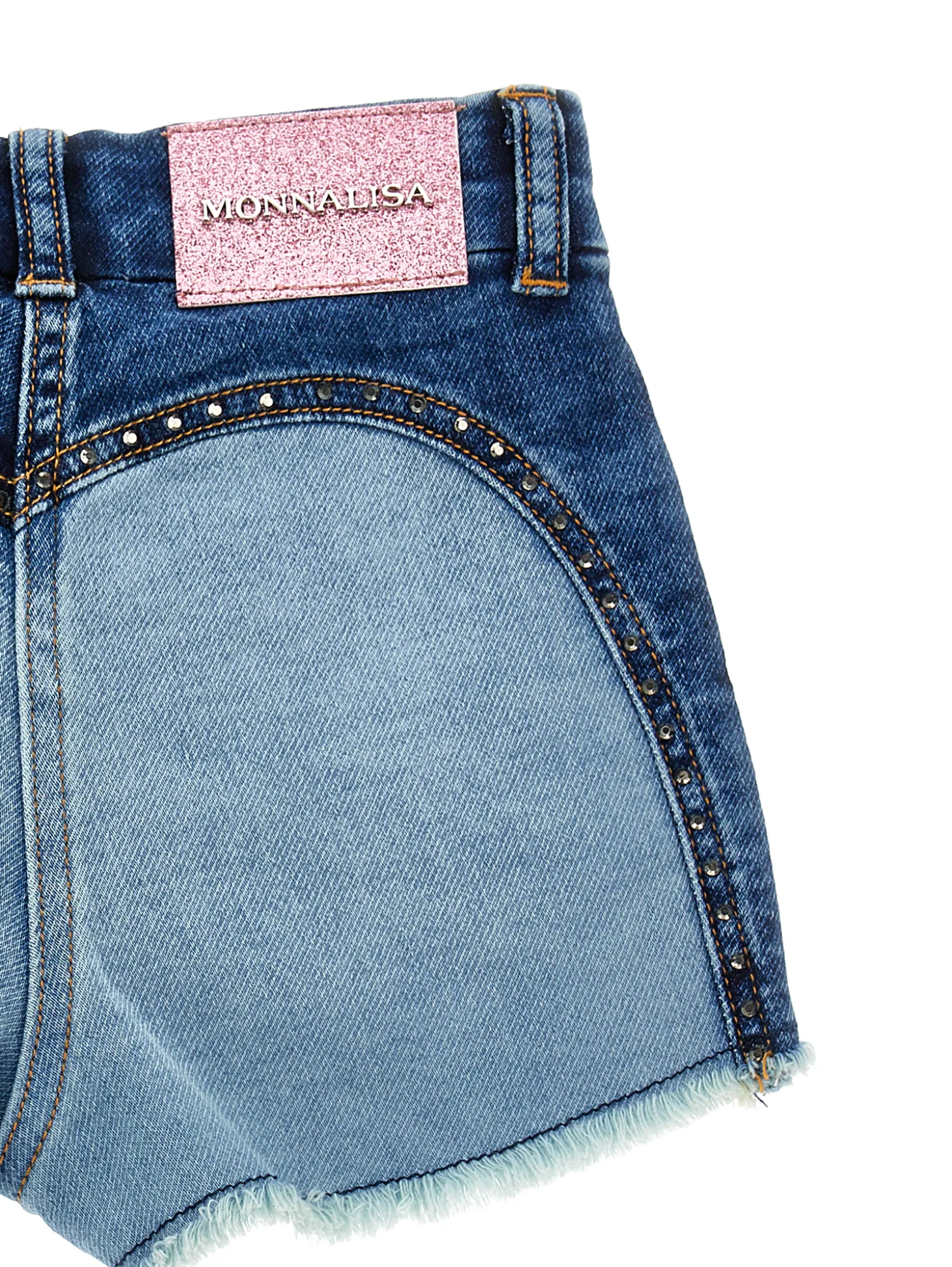 Shorts denim felpa ricamati