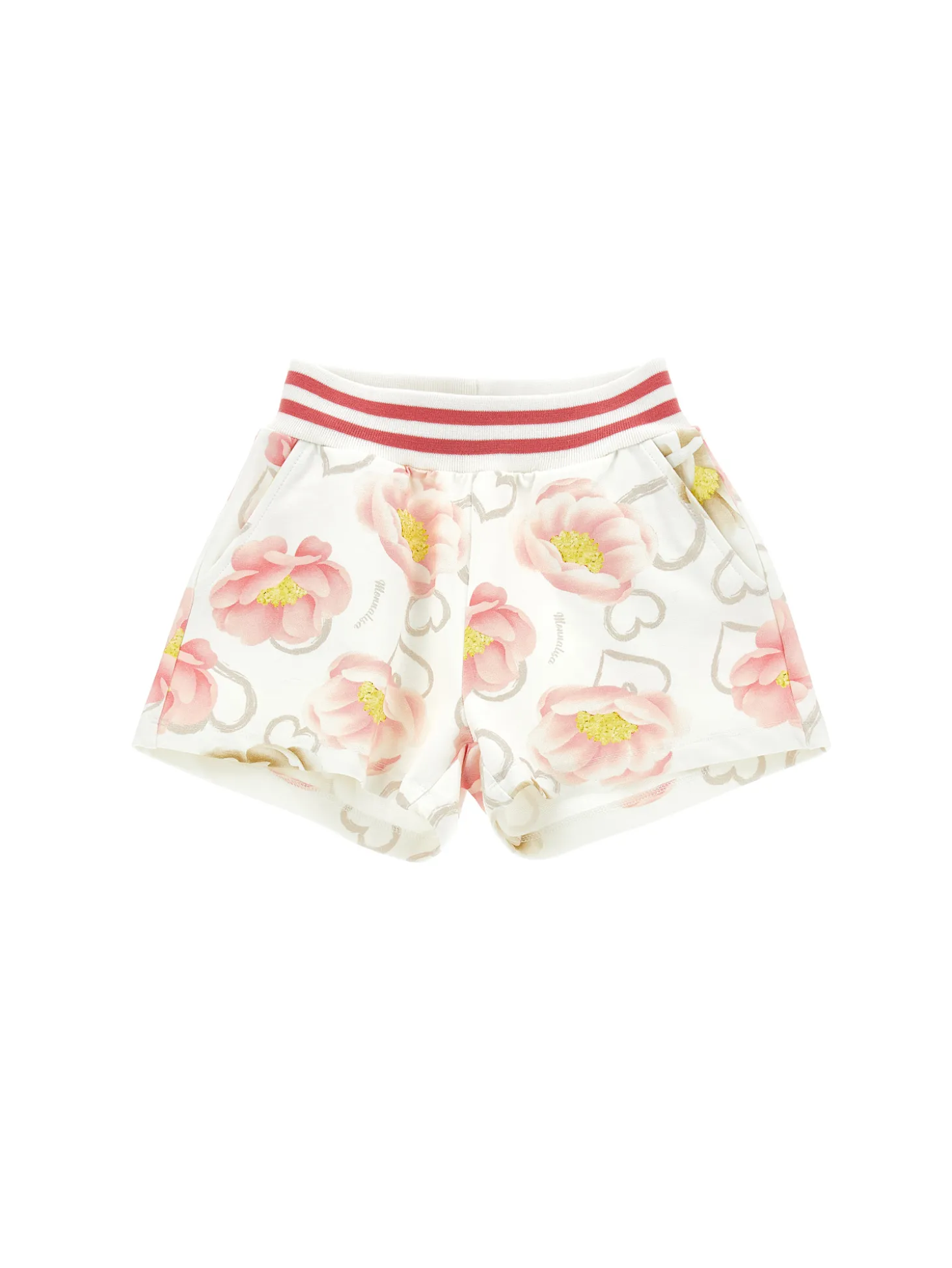 Shorts felpa stampa anemoni