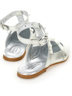 Slingback pelle con perle