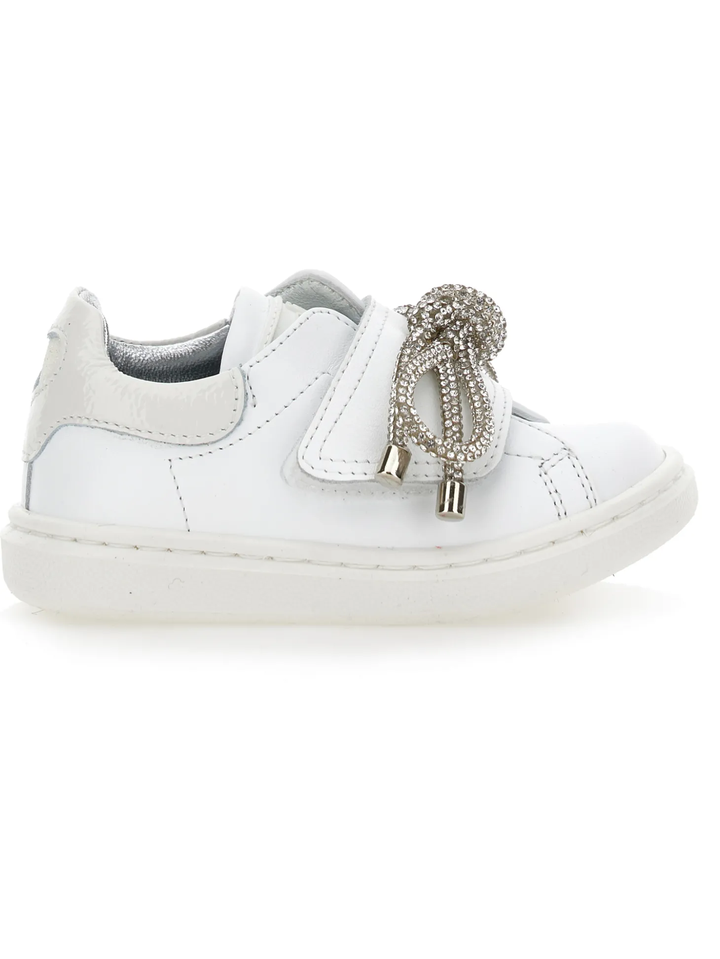 Sneakers pelle con dettagli glitter