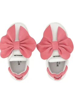 Sneakers pelle con fiocco